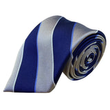 Jos A Bank Mens Blue & Gray 100% Silk Striped Tie Stain Resistant Made In China