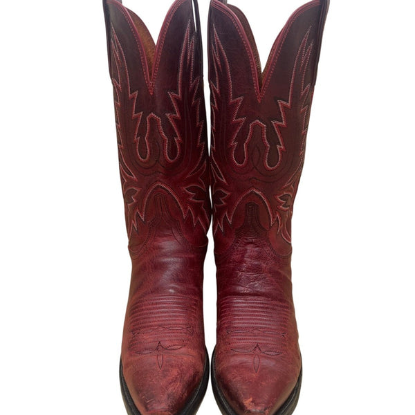 1883 By Lucchese Women’s Red Leather Embroidered Western Cowboy Boots Size 9D