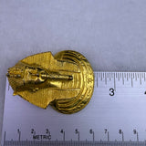 Gold Tone Pharaoh Head Egyptian Motif Brooch Pin Decorative Jewelry Unique