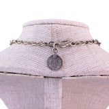 Antique Silver-Tone Islamic Coin Metal Bib Necklace Statement Jewelry
