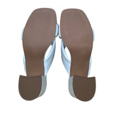 Loft Women’s Dusty Bone Leather Twist Mule-Missy Block Heel Sandals Size 7