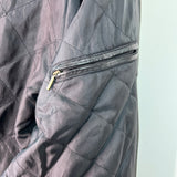 Oil Company Mens Black Leather Jacket With Front Zip & Side Pockets Size L