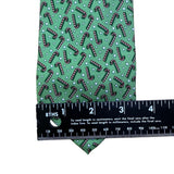 Vineyard Vines Mens Green Silk Candy Cane Patterned Tie