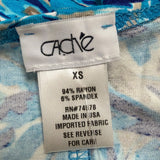 Cache Womens Blue Abstract Wrap Dress Sz XS