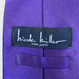 Nicole Miller Mens Purple Silk Tie Solid Traditional Style Approx 57