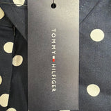 Tommy Hilfiger Womens Navy Polka Dot Sleeveless Shirt Dress Belted Size 12