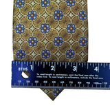 Jos A Bank Mens Gold & Blue Geometric Tie Signature Collection Handsewn