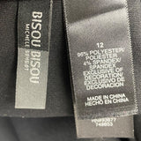 Bisou bisou Black Stretch Women’s Skinny Pants Leather Knee Accents Sz 12