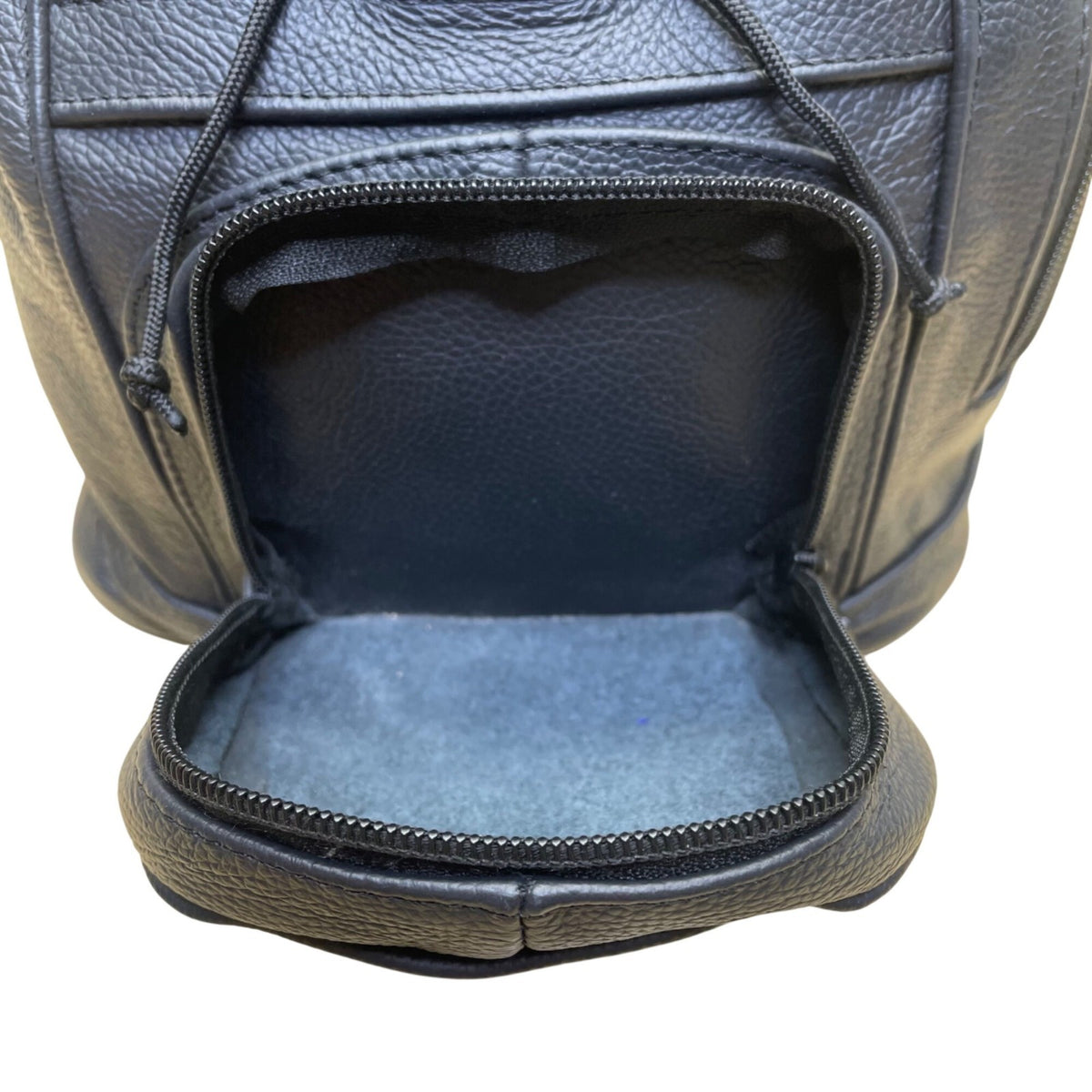Women’s Dark Blue Genuine Leather Adjustable Straps With Zipper Backpack Size S