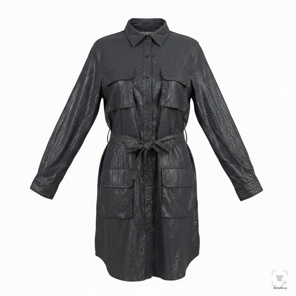 Polo Ralph Lauren Womens Black Shirt Dress With Pockets Belted Size M