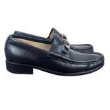 Vtg Gucci Black Leather Mocassino Pelle Mors Vit Bulgaro Horsebit Loafers Sz 6B