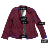 Skies Are Blue Womens Burgundy Open-Front Blazer Floral Lining Size L