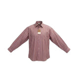 Faconnable Mens Red & White Cotton Striped Long Sleeve Button-Up Shirt Size XL
