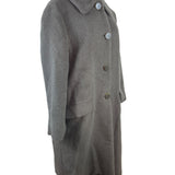 Purificacion Garcia Women's Gray Alpaca Long Buttoned Coat With Pockets Sz 42