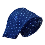 Christian D Mens Navy Blue Polyester & Silk Polka Dot Tie