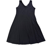 Clara Sunwoo Womens Black Polyester Blend Sleeveless A-Line Tank Dress Size XL