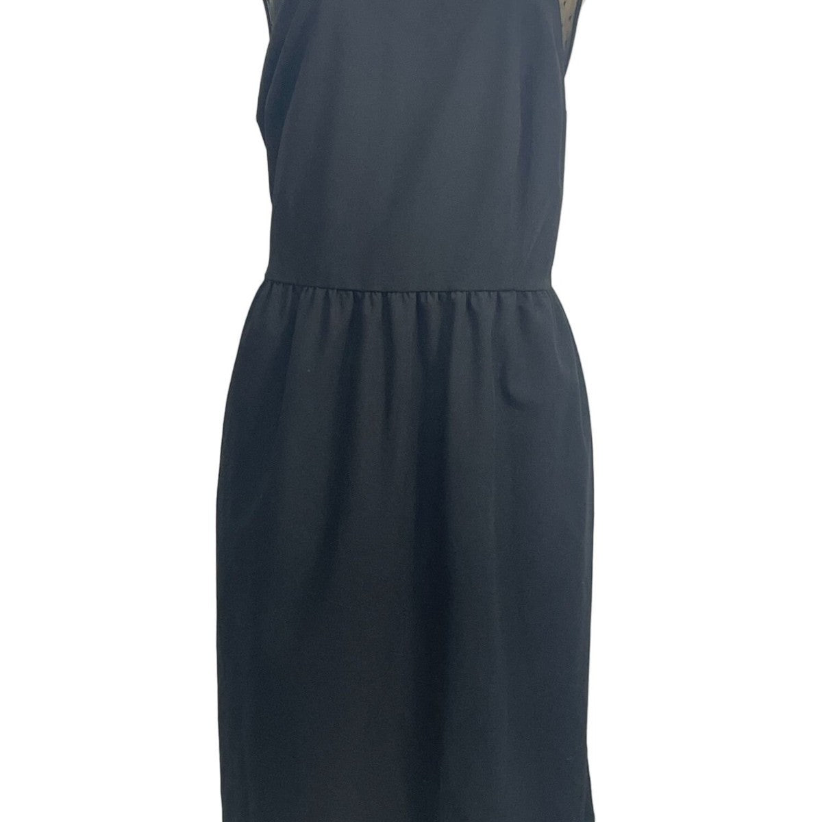 Truly Poppy Womens Black Sleeveless Mesh Polka Dot Dress 24W New