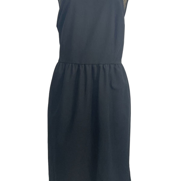 Truly Poppy Womens Black Sleeveless Mesh Polka Dot Dress 24W New