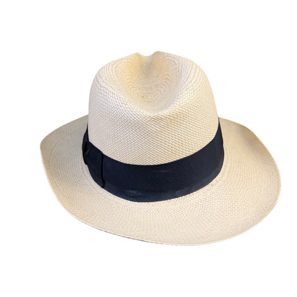 Dorfman Pacific Mens Natural Straw Fedora Hat Classic Style Black Band