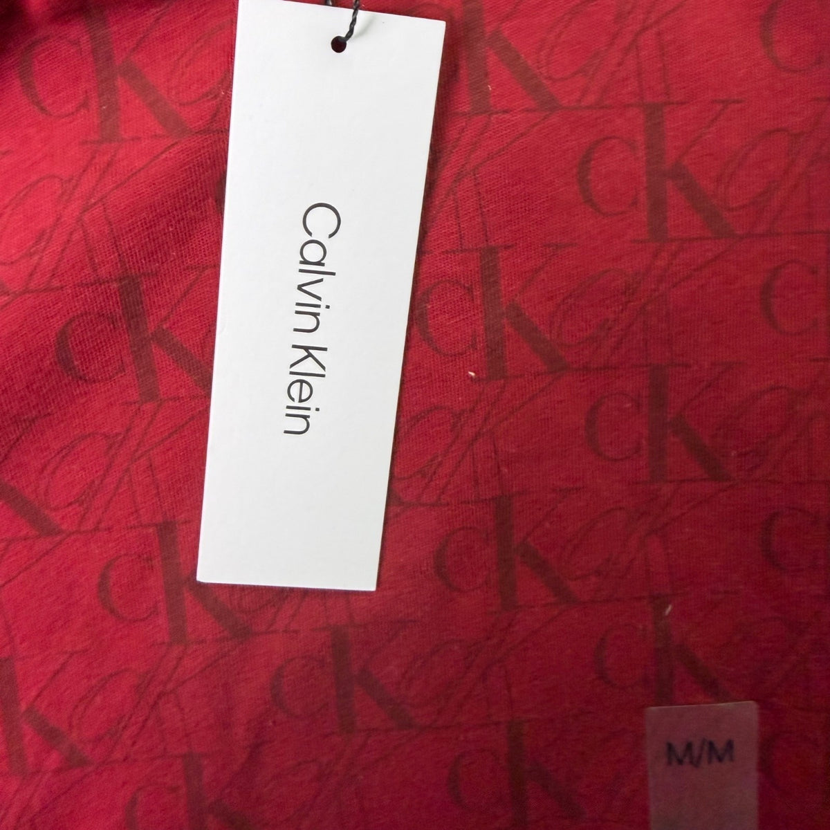 Calvin Klein Men’s Red Cotton Logo Print T-Shirt Size M - New