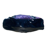 Women’s Black & Purple Sequin Leopard Patchwork Buckle Detail Shoulder Bag