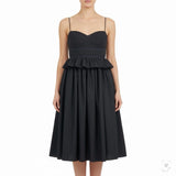 J.Crew Womens Black Wool-Blend Ruffled Halter Midi Dress  Elegant & Lined Size 4