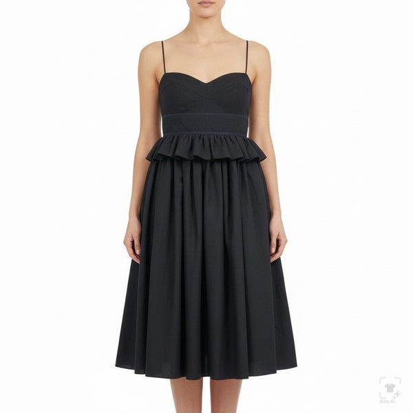 J.Crew Womens Black Wool-Blend Ruffled Halter Midi Dress  Elegant & Lined Size 4