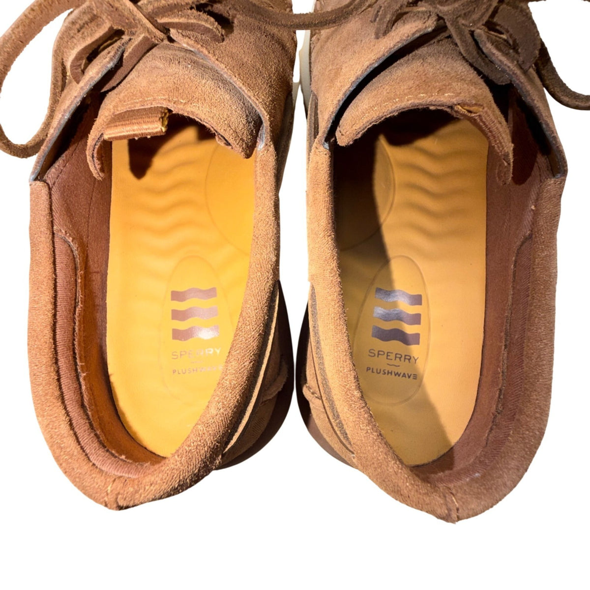 Sperry Men’s Brown Suede Slip-On Plushwave Stitched Moc Toe Boat Shoes Size 10