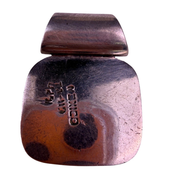 Sterling Silver & Onyx Vintage Pendant Marked Mexico Black Stone Jewelry