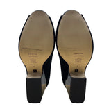 Sacha London Black Suede Peep-Toe Buckle Strap Saba Block Heel Pumps Sz 9