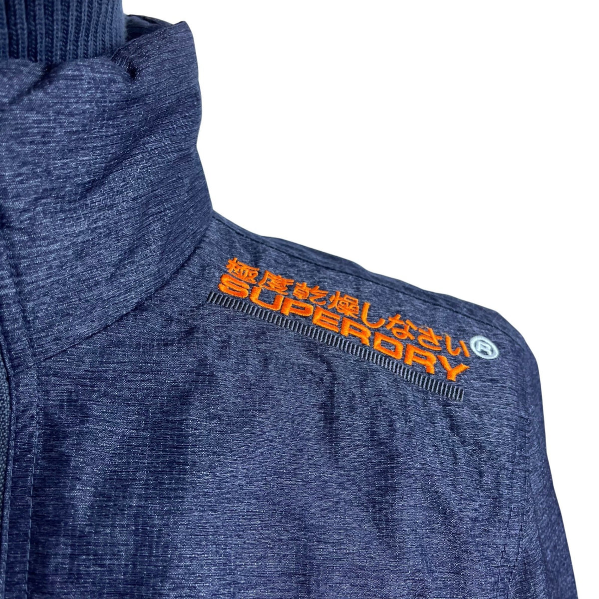 Superdry Mens Blue Windcheater Jacket Zip Closure Camouflage Lining Size L