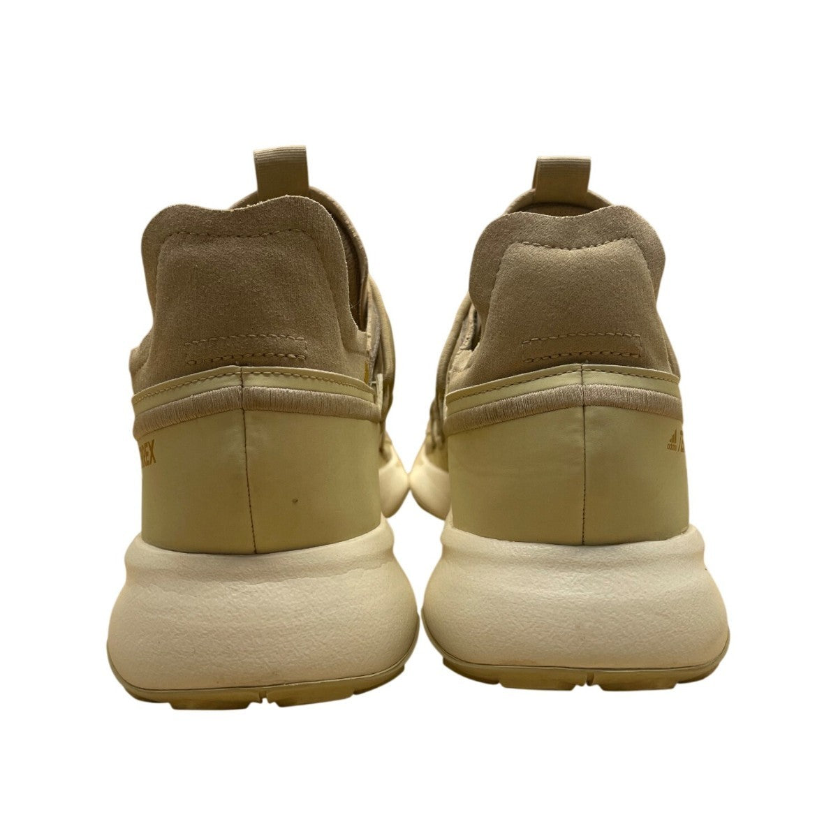 Adidas Men’s Beige & Victory Gold Terrex Trail-Ready Hiking Sneakers Size 12