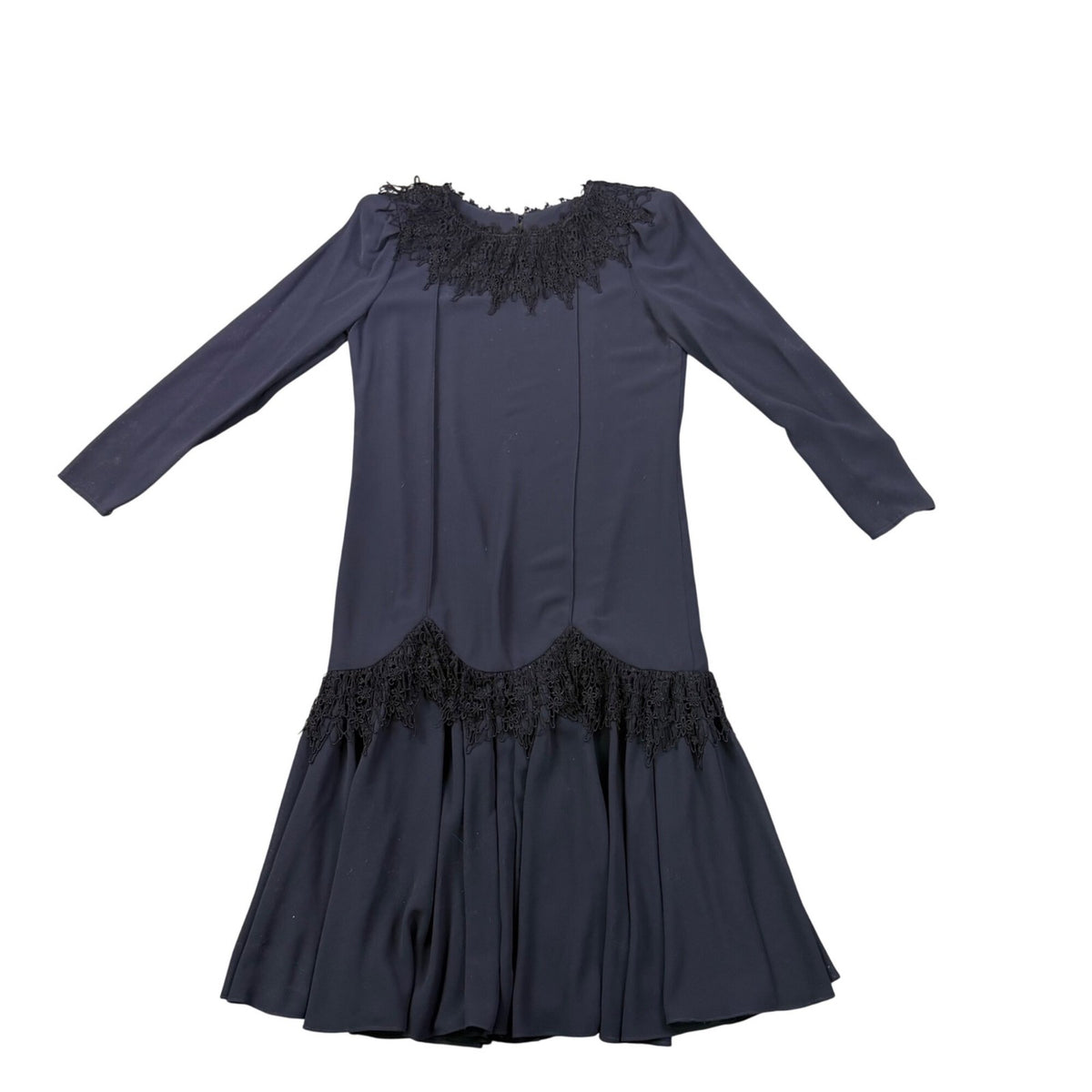 Vintage Diane Von Furstenberg Womens Navy Long-Sleeve Dress Size M