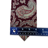 Polo By Ralph Lauren Mens Burgundy Silk Paisley Tie Classic Pattern Elegant
