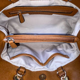 Lauren Conrad Women’s Brown Faux Leather Gold Flower Hardware Shoulder Bag