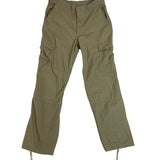 Military Issued Brown Cargo Pants Adjustable Waist & Button Fly Sz Meduim-Long