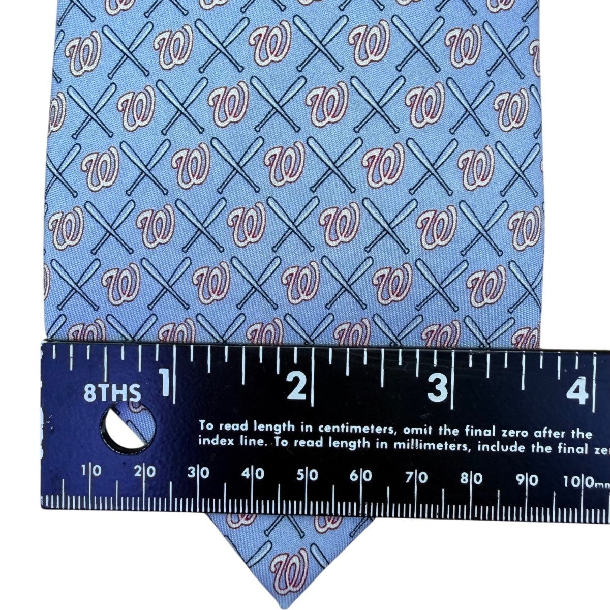Vineyard Vines Mens Blue 100% Silk Washington Nationals Logo Patterned Tie