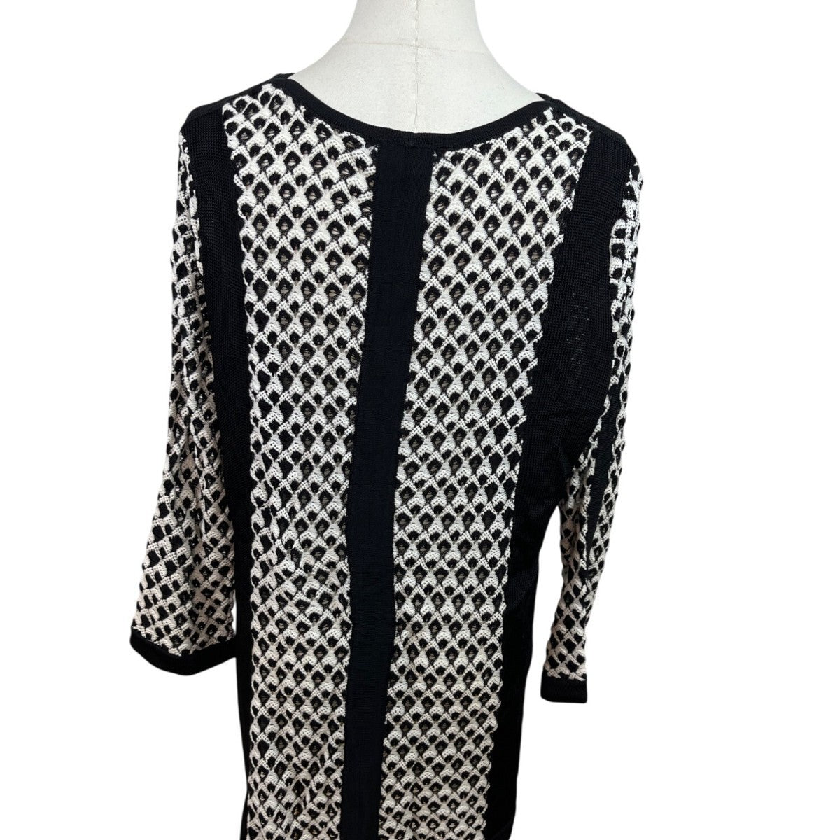 Nic+Zoe Black & White Open Front Cardigan Sweater With Button Closure Sz XL