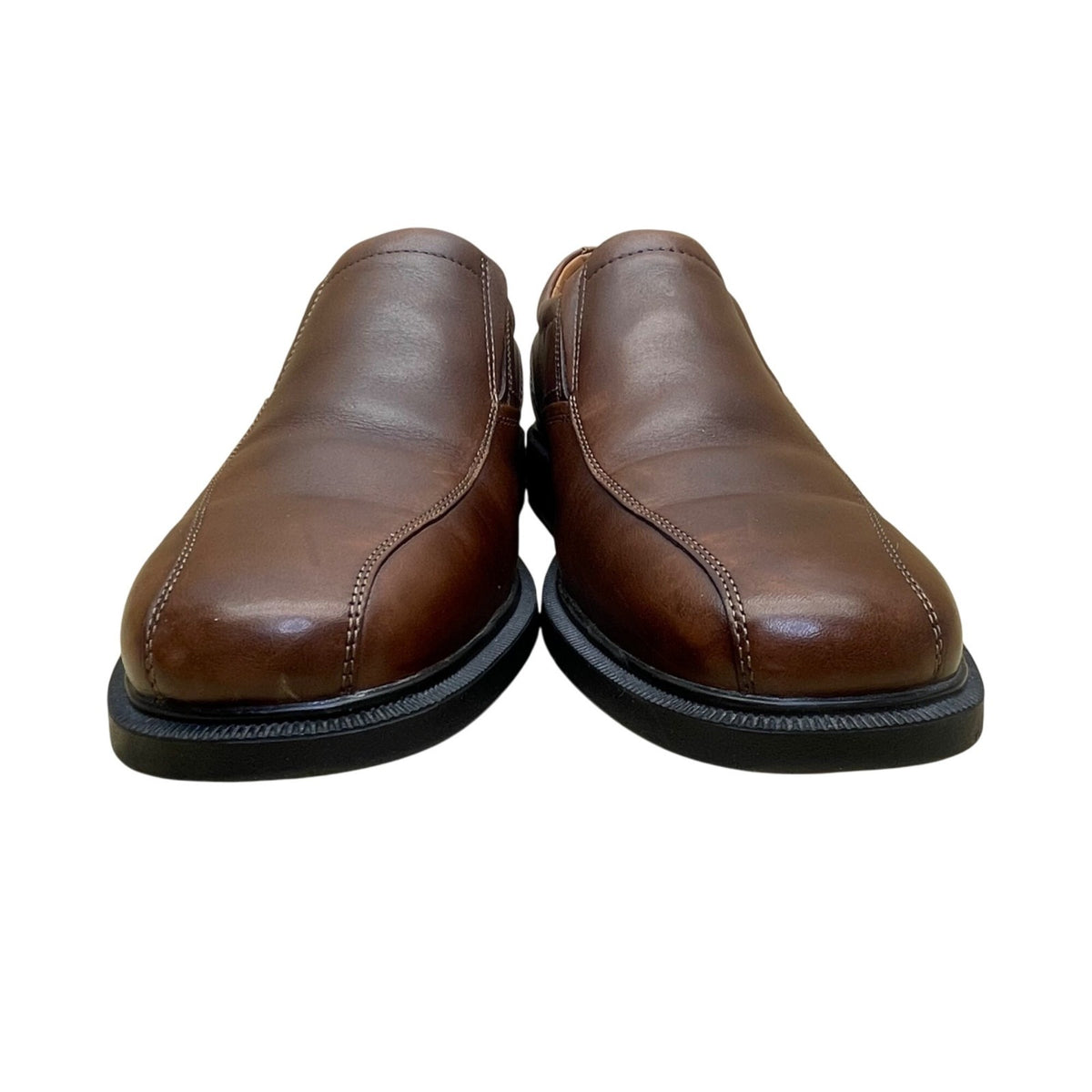 Rockport Men’s Brown Leather Leader 2 Bike Toe Slip-On Dress Shoes Size 11.5