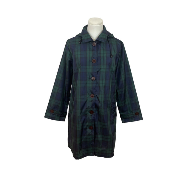 Teflon Women's Rain Coat With Hood & Buttons For Women Size (9-11)- NWT