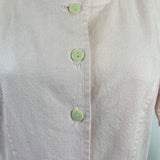 Vintage Talbots Pink Button-Down Short Sleeve Midi Dress With Pockets Sz 4P