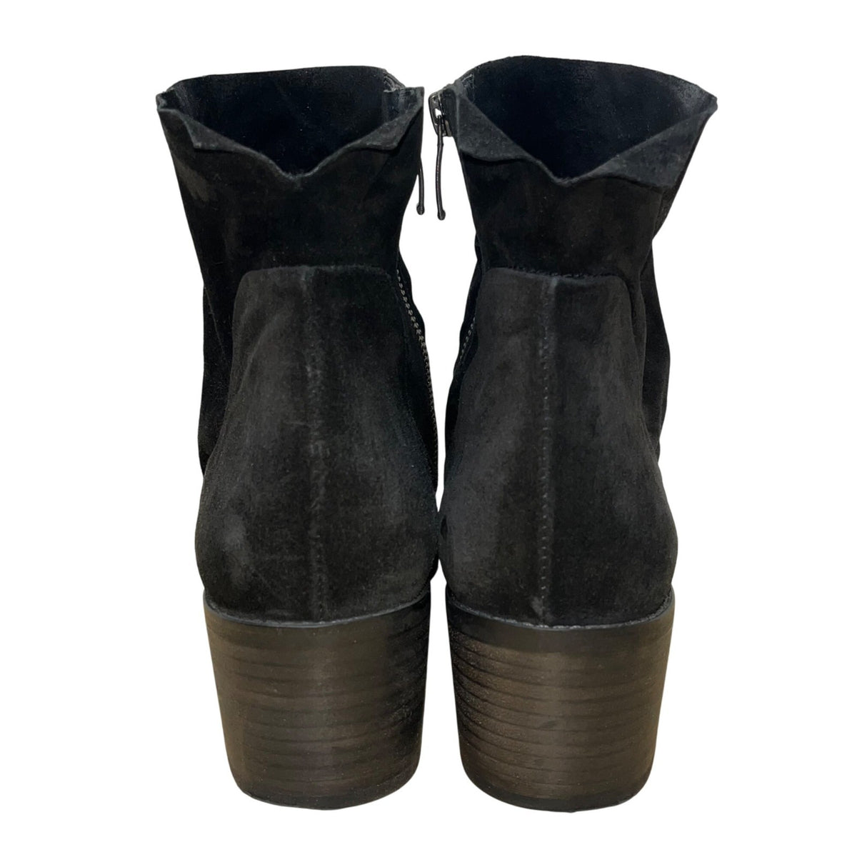 Paul Green Women’s Black Suede Nicole Block Heel Side Zip Ankle Boots Size 10 US