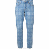 Levis Mens Light Blue Plaid Denim Jeans 512 Slim Fit Modern Style Sz 32x30