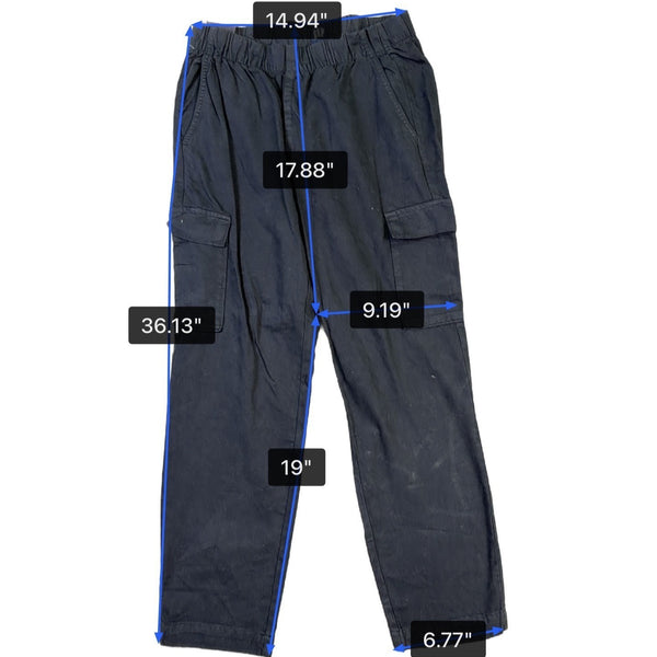Gap Mens Black Mid-Rise Elastic Waist Durable  Cargo Pants Size M