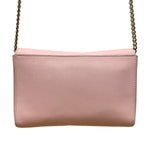 Kate Spade Women’s Pink Saffiano Leather Gold Chain Strap Flap Shoulder Bag