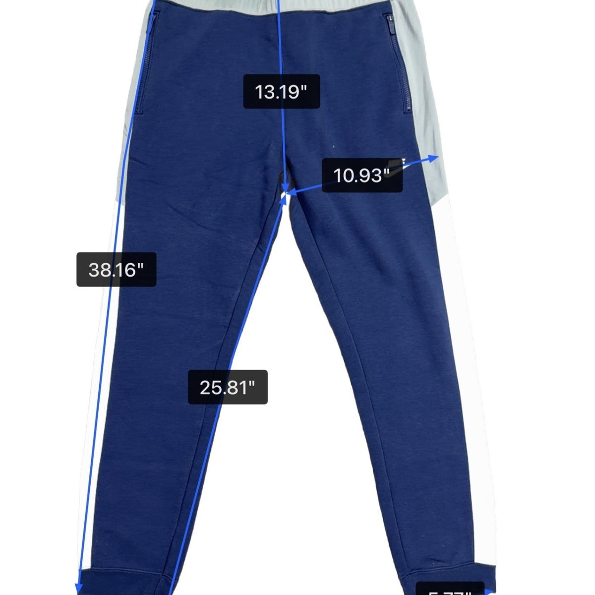 Nike Mens Blue Cotton Blend Jogger Pants Slim Fit Activewear Size L