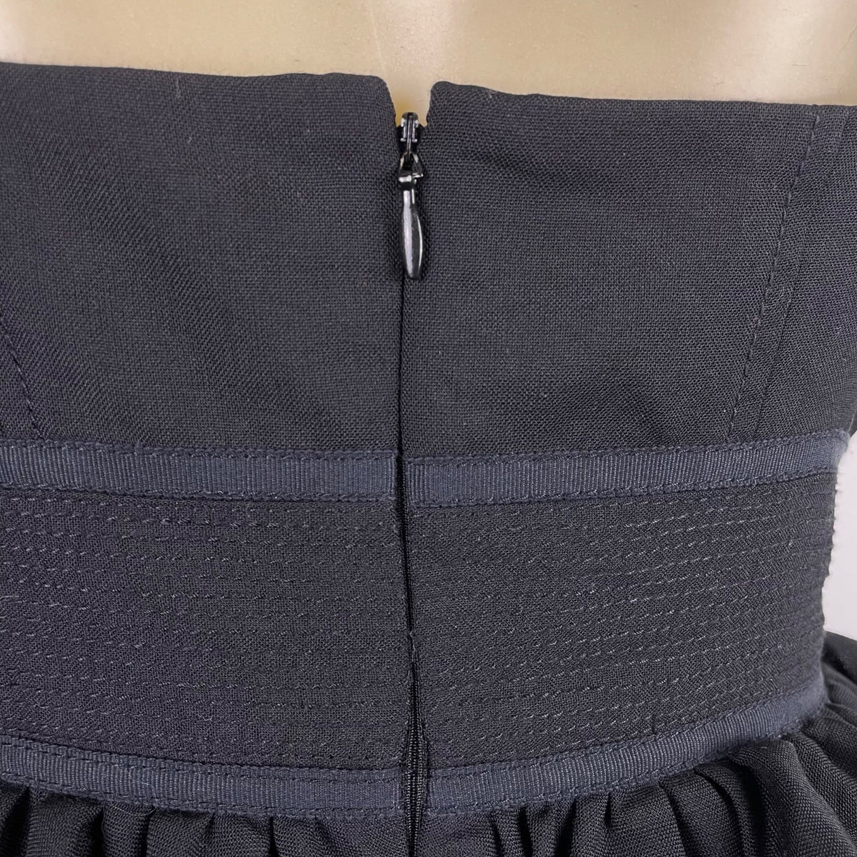 J.Crew Womens Black Wool-Blend Ruffled Halter Midi Dress  Elegant & Lined Size 4