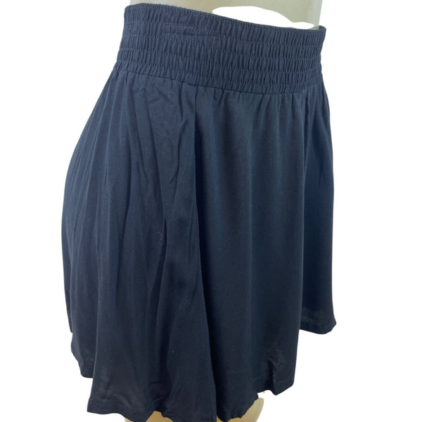 Frenchi Black Elastic Waist Flowy Mini Skirt Womens Casual Wear Sz M- New