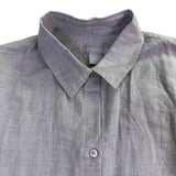 Chicos Womens Light Gray Linen-Blend Button-Down Long Shirt Dress Size 2P