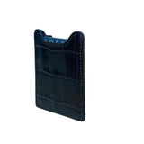 Fossil Men’s Black Embossed Leather Money Clip Cambridge Card Wallet